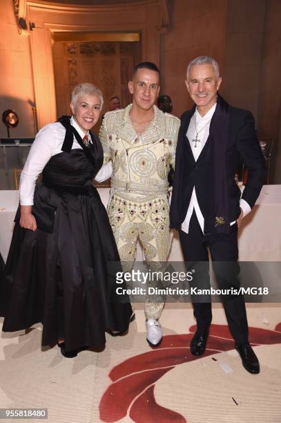 Jeremy Scott, Baz Luhrmann and guest attend the Heavenly Bodies: Fashion & The Catholic Imagination Costume Institute Gala at The Metropolitan Museum...