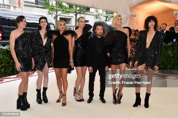 Charlotte Casiraghi, Charlotte Gainsbourg, Kate Moss, Amber Valletta, Anthony Vaccarello, Mica Arganaraz and Anja Rubik attend the Heavenly Bodies:...