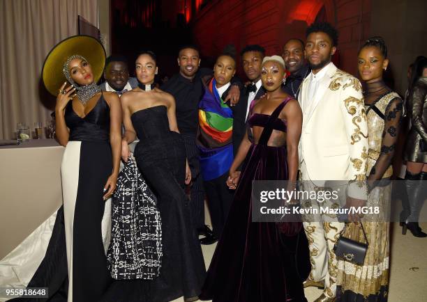 Janelle Monae, Daniel Kaluuya, Tessa Thompson, Michael B. Jordan, Lena Waithe, John Boyega, Cynthia Erivo, Chadwick Boseman and Letitia Wright attend...