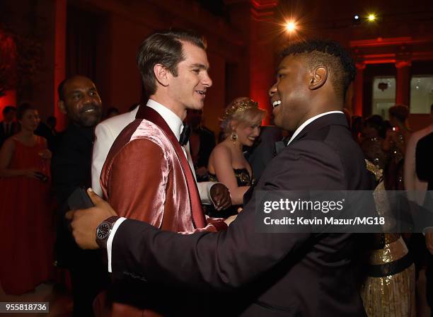 Andrew Garfield and John Boyega attend the Heavenly Bodies: Fashion & The Catholic Imagination Costume Institute Gala at The Metropolitan Museum of...