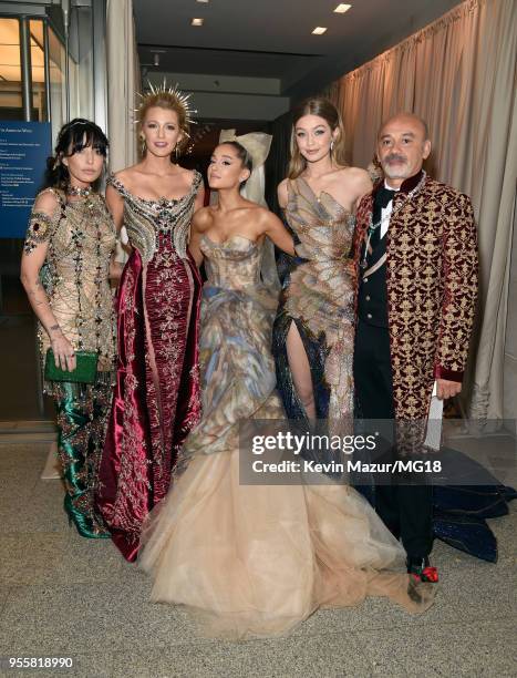 Blake Lively, Ariana Grande, Gigi Hadid and Christian Louboutin attend the Heavenly Bodies: Fashion & The Catholic Imagination Costume Institute Gala...