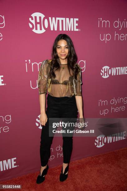 Ginger Gonzaga attends the Premiere Of Showtime's "I'm Dying Up Here" Season 2 at Good Times at Davey Wayne's on May 7, 2018 in Los Angeles,...