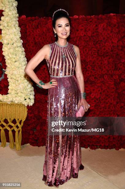 Wendi Deng Murdoch attends the Heavenly Bodies: Fashion & The Catholic Imagination Costume Institute Gala at The Metropolitan Museum of Art on May 7,...