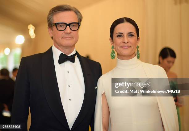 Colin Firth and Livia Giuggioli attend the Heavenly Bodies: Fashion & The Catholic Imagination Costume Institute Gala at The Metropolitan Museum of...