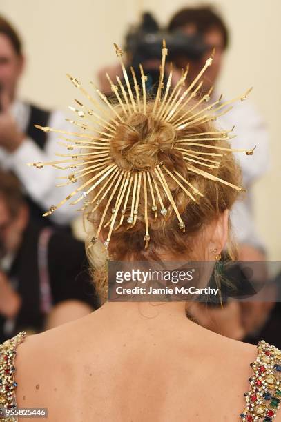 Blake Lively, fashion detail, attends the Heavenly Bodies: Fashion & The Catholic Imagination Costume Institute Gala at The Metropolitan Museum of...