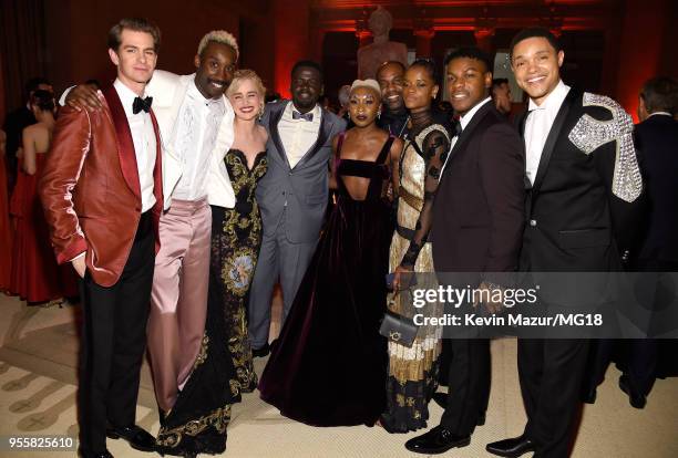 Andrew Garfield, Emilia Clarke, Daniel Kaluuya, Cynthia Erivo, Letitia Wright, John Boyega and Trevor Noah attend the Heavenly Bodies: Fashion & The...