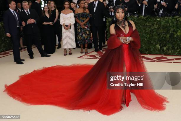 Nicki Minaj attends "Heavenly Bodies: Fashion & the Catholic Imagination", the 2018 Costume Institute Benefit at Metropolitan Museum of Art on May 7,...