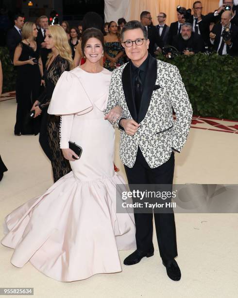 Evelyn McGee-Colbert and Stephen Colbert attend "Heavenly Bodies: Fashion & the Catholic Imagination", the 2018 Costume Institute Benefit at...