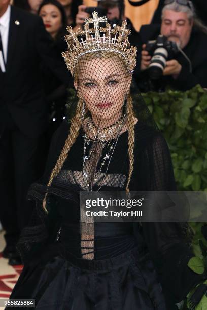 Madonna attends "Heavenly Bodies: Fashion & the Catholic Imagination", the 2018 Costume Institute Benefit at Metropolitan Museum of Art on May 7,...