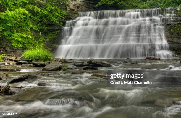 middle falls at stony brook - stony brook state park stock pictures, royalty-free photos & images