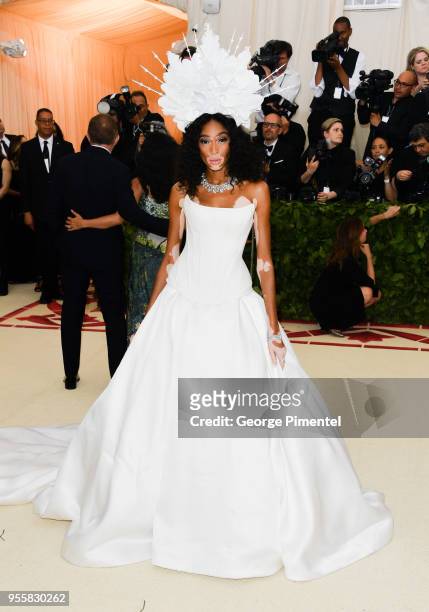 Winnie Harlow attends the Heavenly Bodies: Fashion & The Catholic Imagination Costume Institute Gala at Metropolitan Museum of Art on May 7, 2018 in...