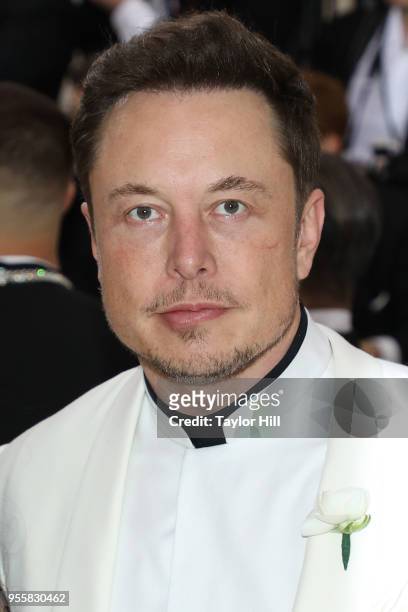 Elon Musk attends "Heavenly Bodies: Fashion & the Catholic Imagination", the 2018 Costume Institute Benefit at Metropolitan Museum of Art on May 7,...