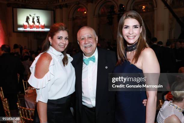 Mercedez Melendez, Paquito de Rivera and Patricia Fuenmayor during the Ballet Hispanico 2018 Carnaval Gala on May 7, 2018 in New York City.