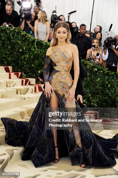 Gigi Hadid attends Heavenly Bodies: Fashion & The Catholic Imagination Costume Institute Gala at the Metropolitan Museum of Art in New York City.