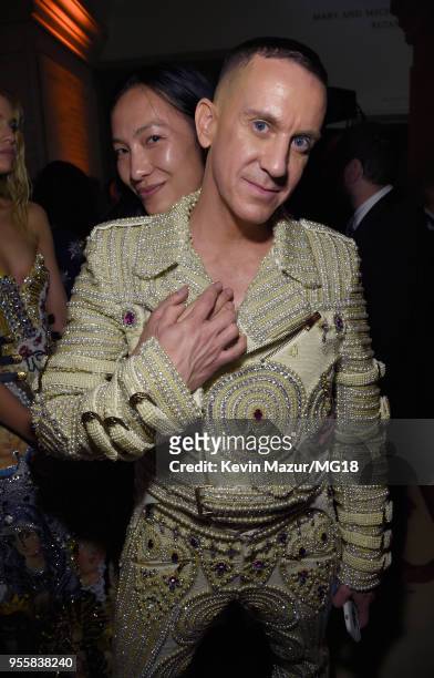 Alexander Wang and Jeremy Scott attend the Heavenly Bodies: Fashion & The Catholic Imagination Costume Institute Gala at The Metropolitan Museum of...