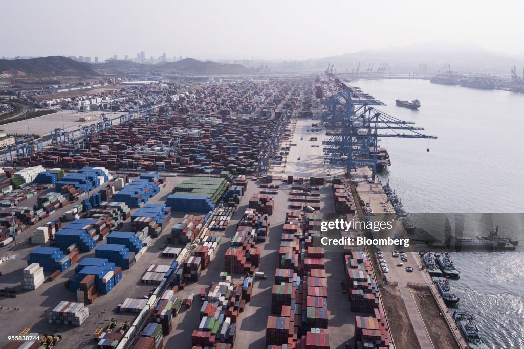 General Images of Qingdao Port as China April Exports Climb