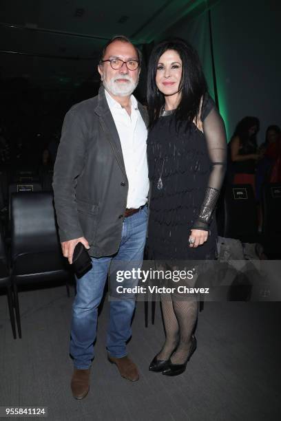 Epigmenio Ibarra and Maria Conchita Alonso attend El Senor De los Cielos Season 6 premiere red carpet at Torre Virrelles on May 7, 2018 in Mexico...