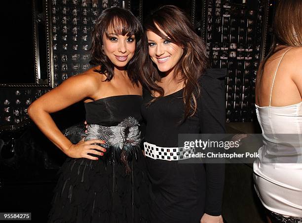 Personalities Cheryl Burke and Lacey Schwimmer attend US Weekly's Hot Hollywood 2009 party at Voyeur on November 18, 2009 in West Hollywood,...