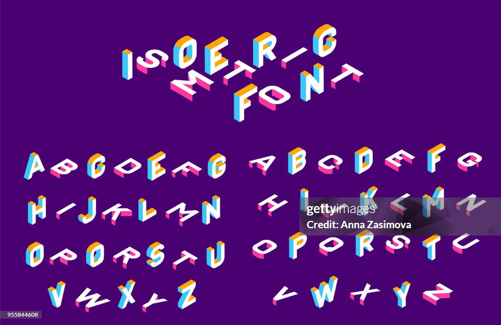 Isometric Letters Alphabet