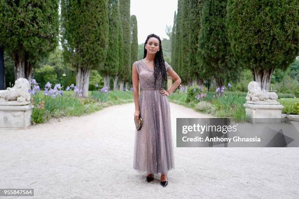 Tais Araujo arrives at the Parfums Christian Dior Cocktail And Dinner At La Colle Noiree on May 7, 2018 in Mandelieu-la-Napoule, France.