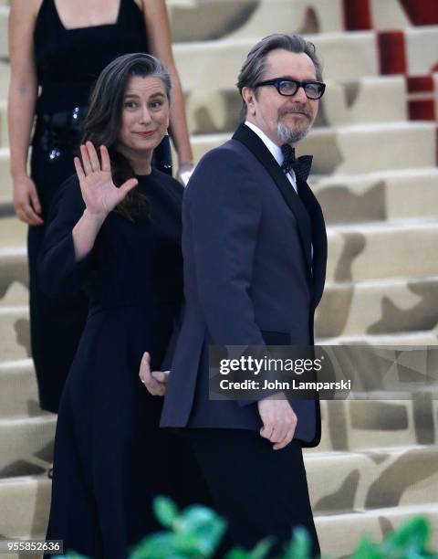 Gary Oldman and Gisele Schmidt attend Heavenly Bodies: Fashion & The Catholic Imagination Costume Institute Gala at The Metropolitan Museum of Art on...