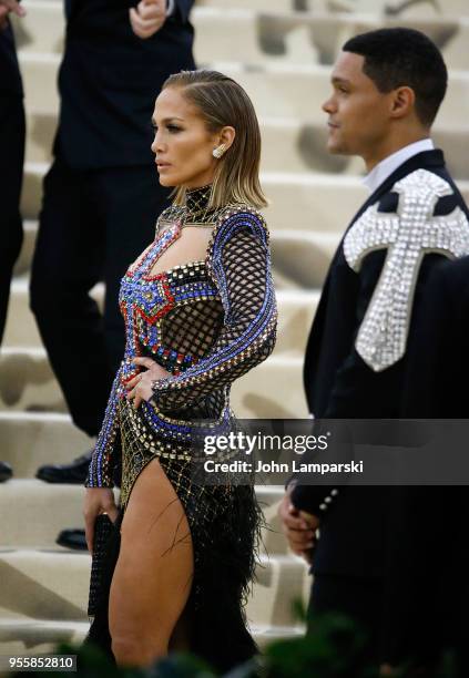 Jennifer Lopez and Trevor Noah attend Heavenly Bodies: Fashion & The Catholic Imagination Costume Institute Gala at The Metropolitan Museum of Art on...