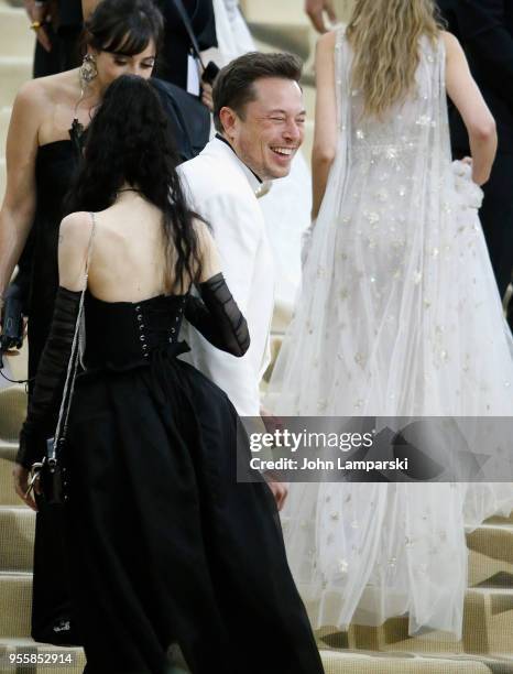 Elon Musk attends Heavenly Bodies: Fashion & The Catholic Imagination Costume Institute Gala at The Metropolitan Museum of Art on May 7, 2018 in New...