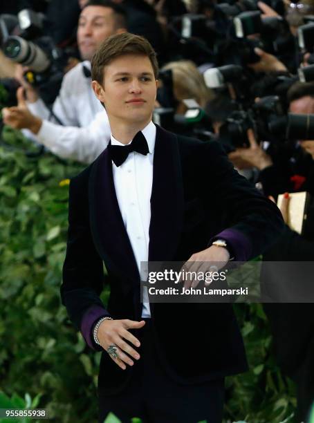 Ansel Elgort attends Heavenly Bodies: Fashion & The Catholic Imagination Costume Institute Gala at The Metropolitan Museum of Art on May 7, 2018 in...