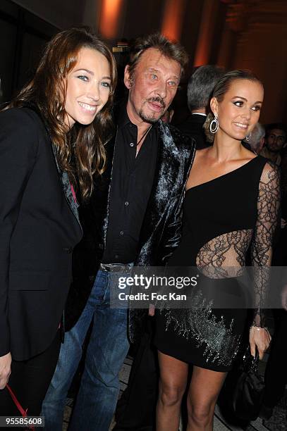 Laura Smet, Johnny Hallyday, Laeticia Hallyday attend Les Photographes Pour Patrick Demarchelier Party at the Petit Palais September 29, 2008 in...