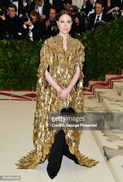Evan Rachel Wood attends the Heavenly Bodies: Fashion & The Catholic Imagination Costume Institute Gala at the Metropolitan Museum of Art on May 7,...
