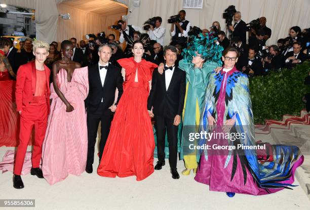 Troye Sivan, Adut Akech, Adam Shulman, Anne Hathaway, Pierpaolo Piccioli, Frances McDormand and Hamish Bowles attend the Heavenly Bodies: Fashion &...