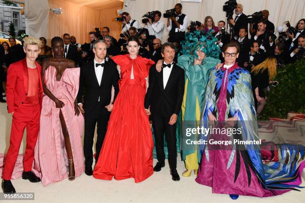 Troye Sivan, Adut Akech, Adam Shulman, Anne Hathaway, Pierpaolo Piccioli, Frances McDormand and Hamish Bowles attend the Heavenly Bodies: Fashion &...