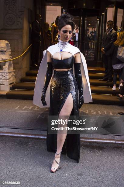 Eiza Gonzalez is seen at The Peninsula Hotel in Midtown on May 7, 2018 in New York City.