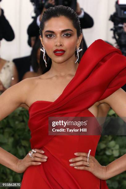 Deepika Padukone attends "Heavenly Bodies: Fashion & the Catholic Imagination", the 2018 Costume Institute Benefit at Metropolitan Museum of Art on...