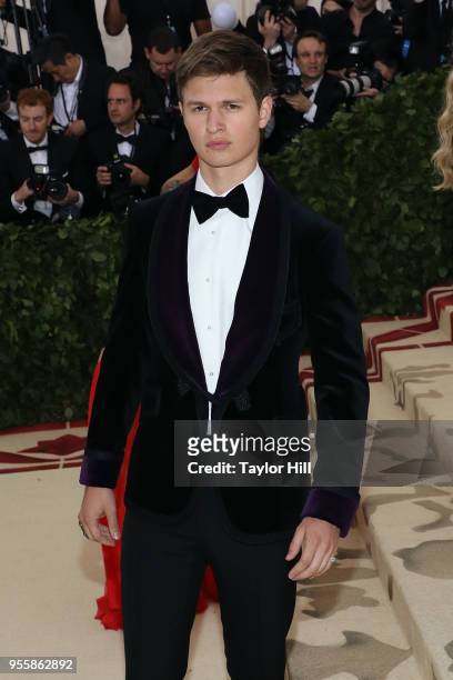 Ansel Elgort attends "Heavenly Bodies: Fashion & the Catholic Imagination", the 2018 Costume Institute Benefit at Metropolitan Museum of Art on May...