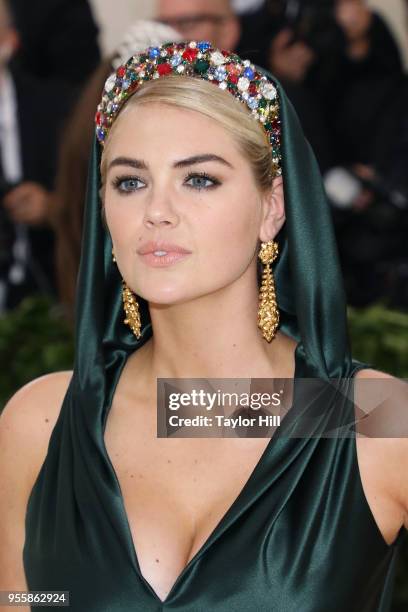 Kate Upton attends "Heavenly Bodies: Fashion & the Catholic Imagination", the 2018 Costume Institute Benefit at Metropolitan Museum of Art on May 7,...