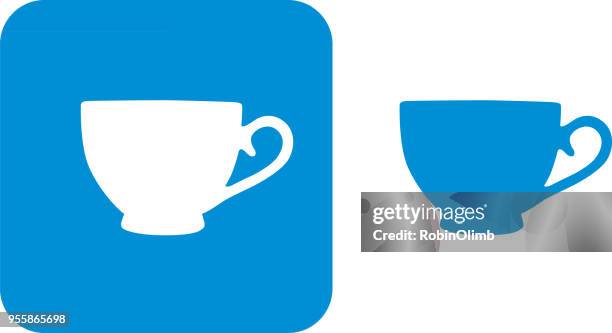 blue teacup icons 7 - tea cup stock illustrations