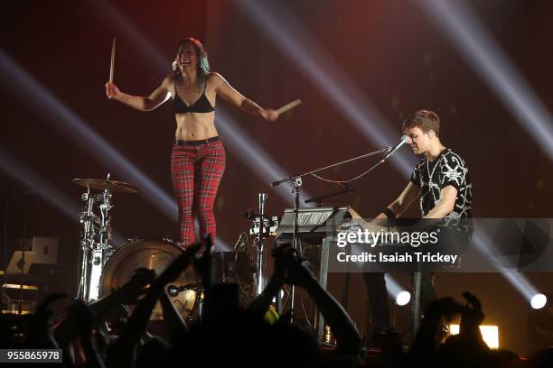 Kim Schifino and Matt Johnson of Matt and Kim perform during 2018 Canadian Music Week at Phoenix Concert Theatre on May 7, 2018 in Toronto, Canada.