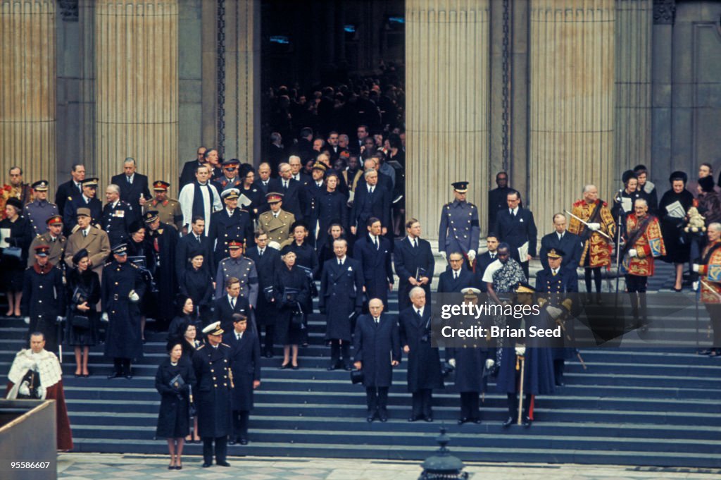 Sir Winston Churchill funeral assembled dignitairies.