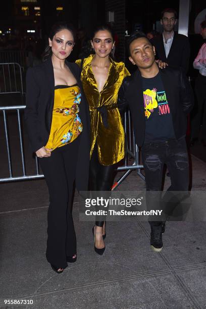 Eiza Gonzalez, Deepika Padukone and Prabal Gurung attend the Balmain after party at Boom Boom Room at the Standard Hotel at on May 7, 2018 in New...