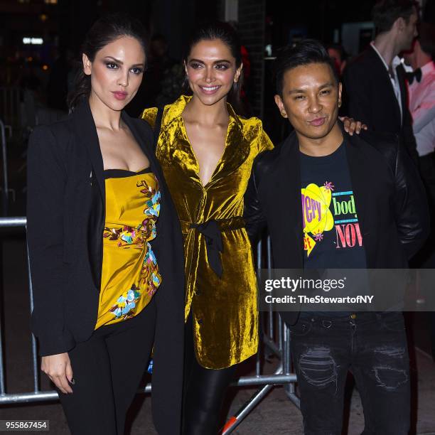 Eiza Gonzalez, Deepika Padukone and Prabal Gurung attend the Balmain after party at Boom Boom Room at the Standard Hotel at on May 7, 2018 in New...