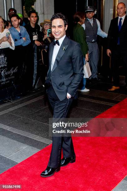 Zac Posen departs the Carlyle Hotel to attend Heavenly Bodies: Fashion & The Catholic Imagination Costume Institute Gala on May 7, 2018 in New York...