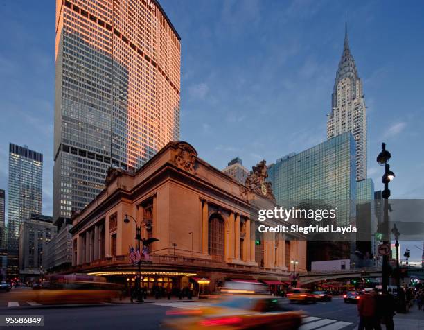 grand central station and chrysler building - the chrysler building and grand central station stock pictures, royalty-free photos & images