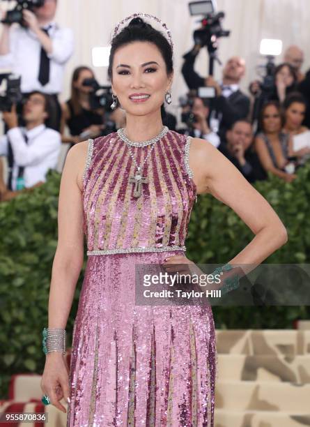 Wendi Deng Murdoch attends the Heavenly Bodies: Fashion & The Catholic Imagination Costume Institute Gala at The Metropolitan Museum of Art on May 7,...