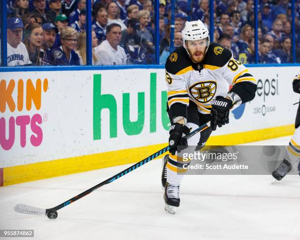 Kevan Miller of the Boston Bruins against the Tampa Bay Lightning during Game Five of the Eastern Conference Second Round during the 2018 NHL Stanley...