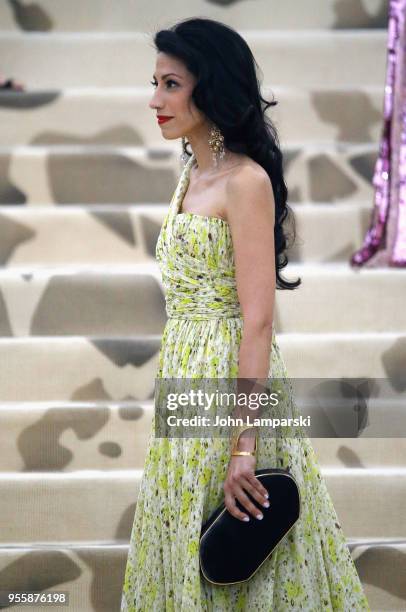 Huma Abedin attends Heavenly Bodies: Fashion & The Catholic Imagination Costume Institute Gala at The Metropolitan Museum of Art on May 7, 2018 in...