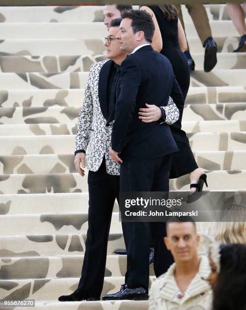 Jimmy Fallon and Stephen Colbert attend Heavenly Bodies: Fashion & The Catholic Imagination Costume Institute Gala at The Metropolitan Museum of Art...