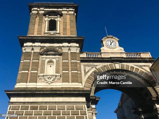 View of the arch of the Annunciation, a tower of Norman origin, located at the entrance to the city of Aversa and which over time has become the bell...