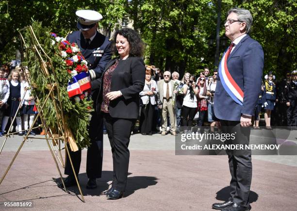 French member of Parliament and leader of the far-left La France Insoumise party Jean-Luc Melenchon and France's ambassador to Russia Sylvie Bermann...