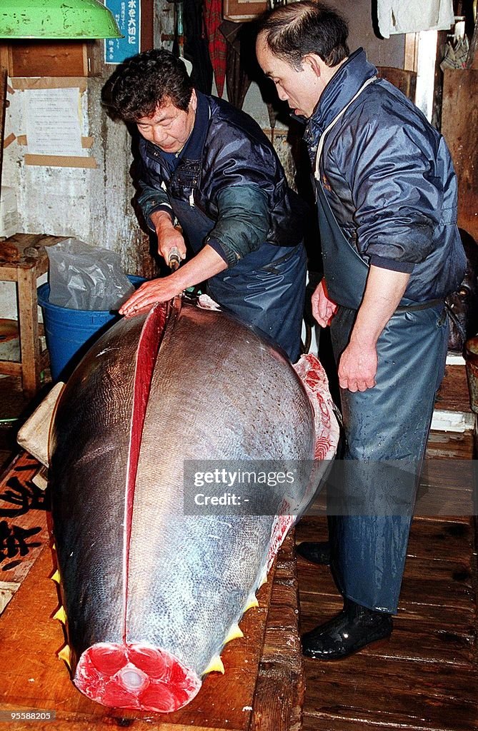 Fishmongers of Tsukiji wholesale market,